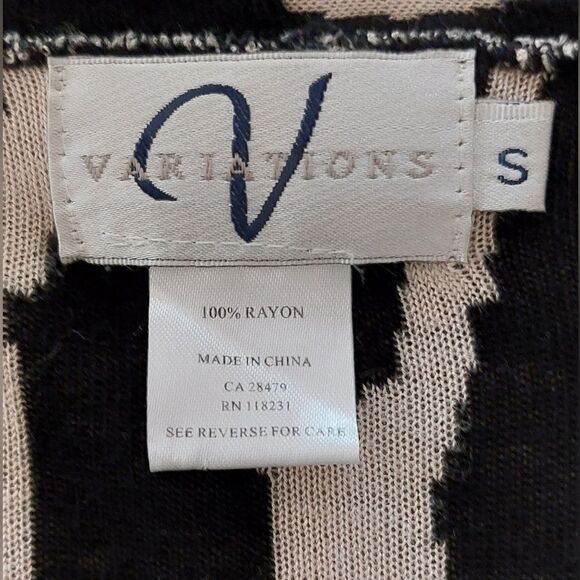 Variations Zebra Print Wrap Cardigan Black White Flowy - Picture 5 of 5